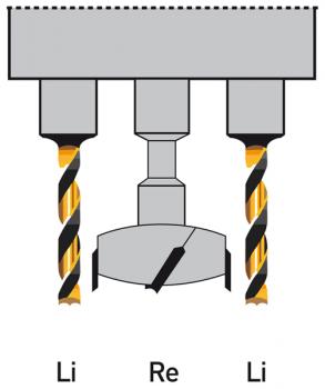 Bernardo drill head 43 mm, for window handles with holder for drilling machines