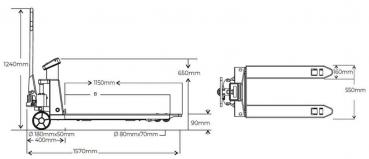 HUB30KG Holzmann pallet truck with weighing device