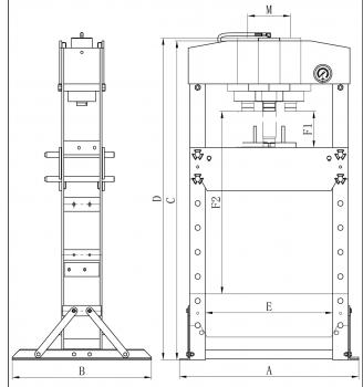 Bernardo PWK 100 F Pneumatische Werkstattpresse