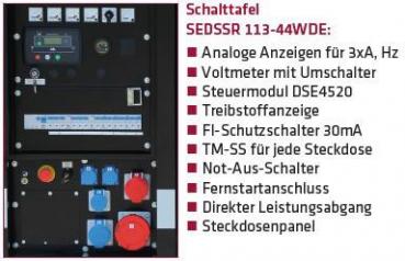 ELMAG Stromerzeuger SEDSSR 34WDE-AVR-DSE4520 - Stage 3A mit KUBOTA-Motor V3300 (super-schallgedämmt, Vermietversion)
