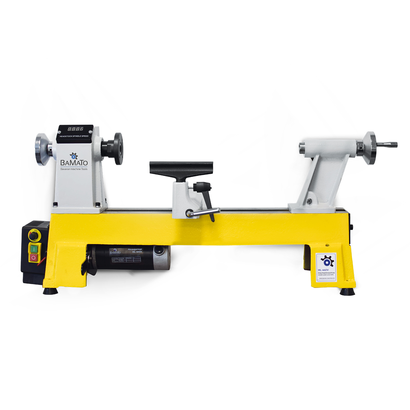 BAMATO WL-460V wood lathe with 6-piece HSS turning set and 4-jaw chuck ...