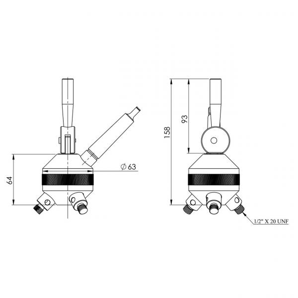 Bernardo 3 station revolving tailstock turret MT 2