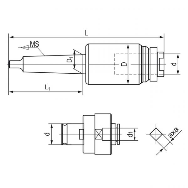 Bernardo Gewindeschneid-Schnellwechselfutterset MK 4 / M3 - M12