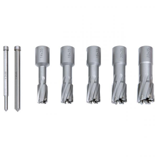 Bernardo HM-Kernbohrer-Set, 14 - 22 mm, Bohrtiefe 35 mm