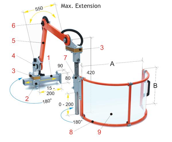 Bernardo PFR 01/400/. Protective device for milling machine