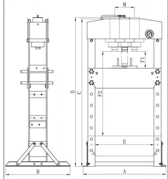 Bernardo PWK 100 F Pneumatische Werkstattpresse