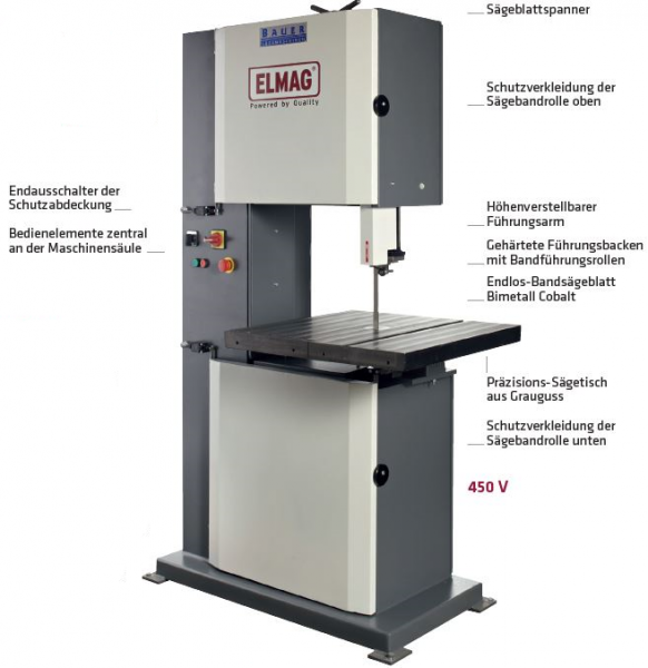 ELMAG 450 V BAUER vertical band saw machine