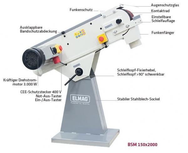 ELMAG BSM 150x2000 Bandschleifmaschine