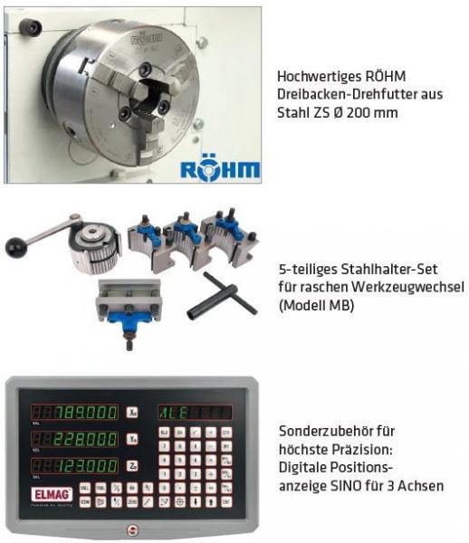 ELMAG  PREMIUM CU 400 Universal-Drehmaschine Spitzenweite 1500mm
