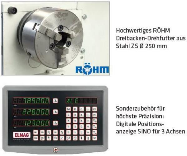  ELMAG PREMIUM CU 500 RD-Vario Universal-Drehmaschine Spitzenweite 1500mm