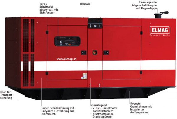 ELMAG SEDSS 600WDE - Stage2 Generator with VOLVO diesel engine TAD1642GE